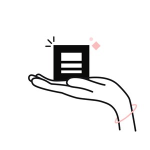 An illustrated hand holding the Platform.sh logo